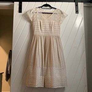 Anthropologie cream dress size 8